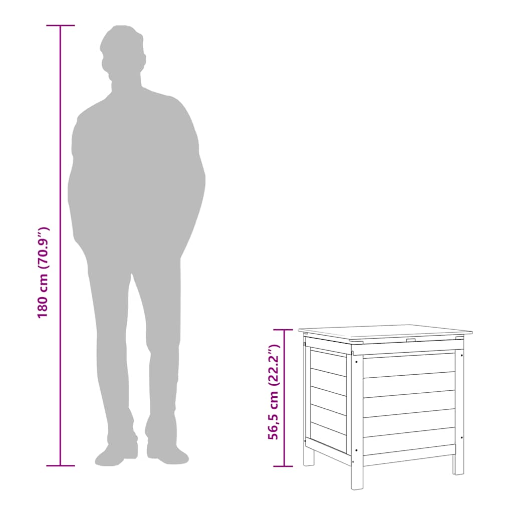 Contenitore da Giardino 50x49x56,5 cm Legno Massello di Abete - homemem39