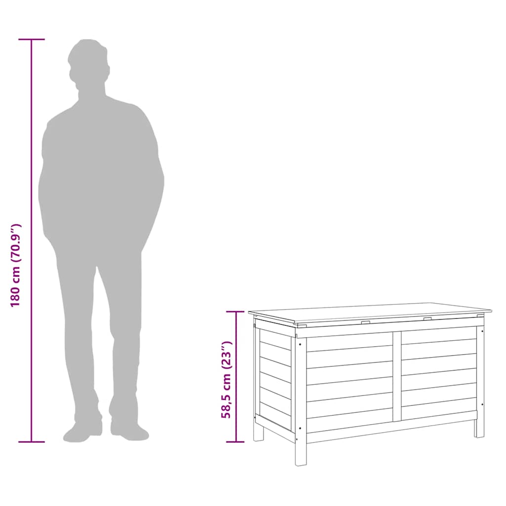 Contenitore Giardino Bianco 99x49,5x58,5cm Legno Massello Abete - homemem39