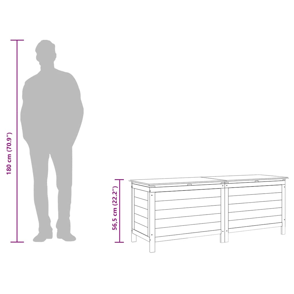 Contenitore Giardino Bianco 150x50x56,5 cm Legno Massello Abete - homemem39