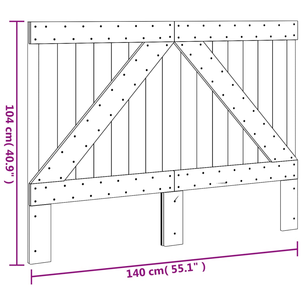 Testiera 140x104 cm in Legno Massello di Pino | homemem39