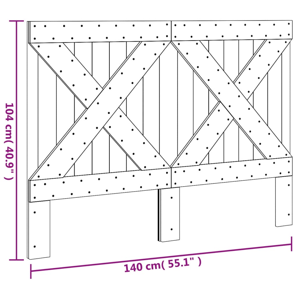 Testiera 140x104 cm in Legno Massello di Pino | homemem39