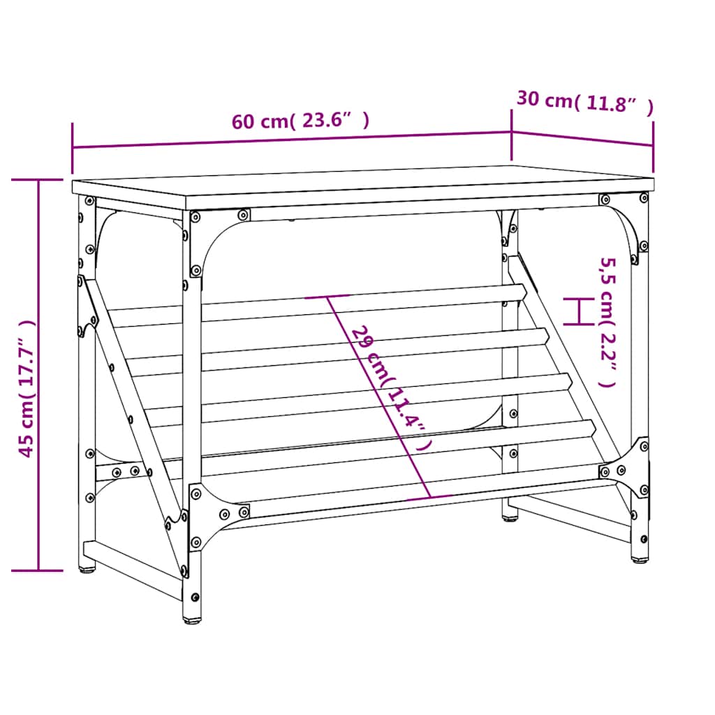 Scarpiera Nera 60x30x45 cm in Legno Multistrato | homemem39