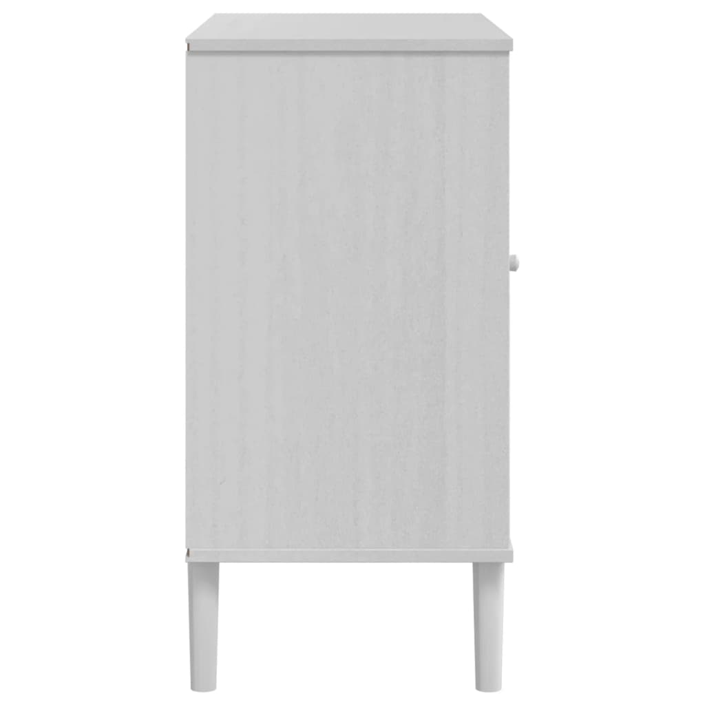 Credenza SENJA Aspetto Rattan Bianco 80x40x80 cm Massello Pino