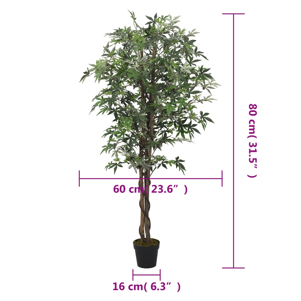 Acero Artificiale 224 Foglie 80 cm Verde | homemem39