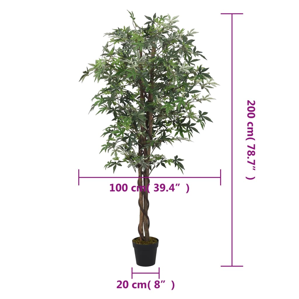 Acero Artificiale 756 Foglie 200 cm Verde | homemem39
