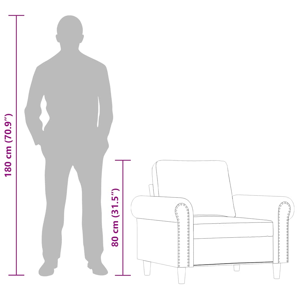 Poltrona Grigia 60 cm in Similpelle