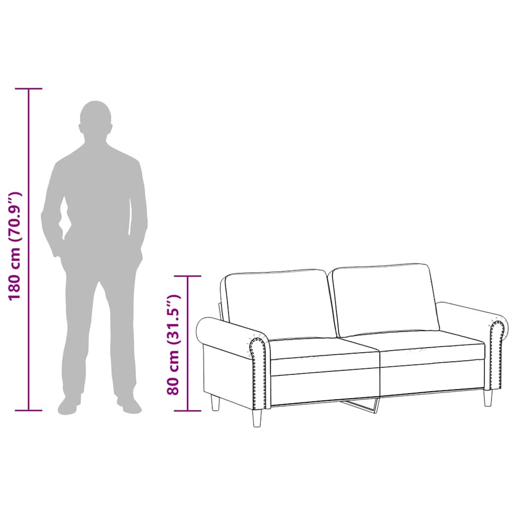 Divano a 2 Posti Grigio 140 cm in Similpelle | homemem39