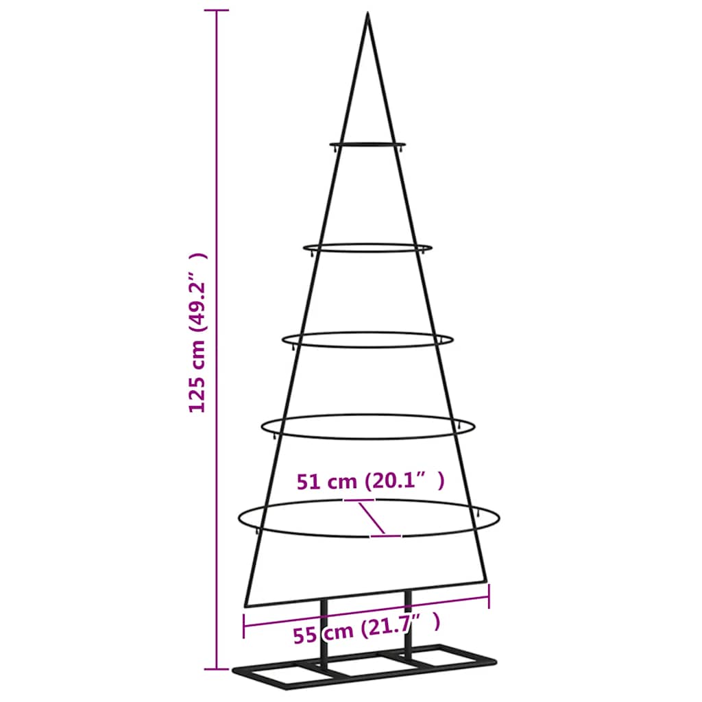 | Albero di Natale in metallo | 125 cm Acciaio Verniciato a Polvere