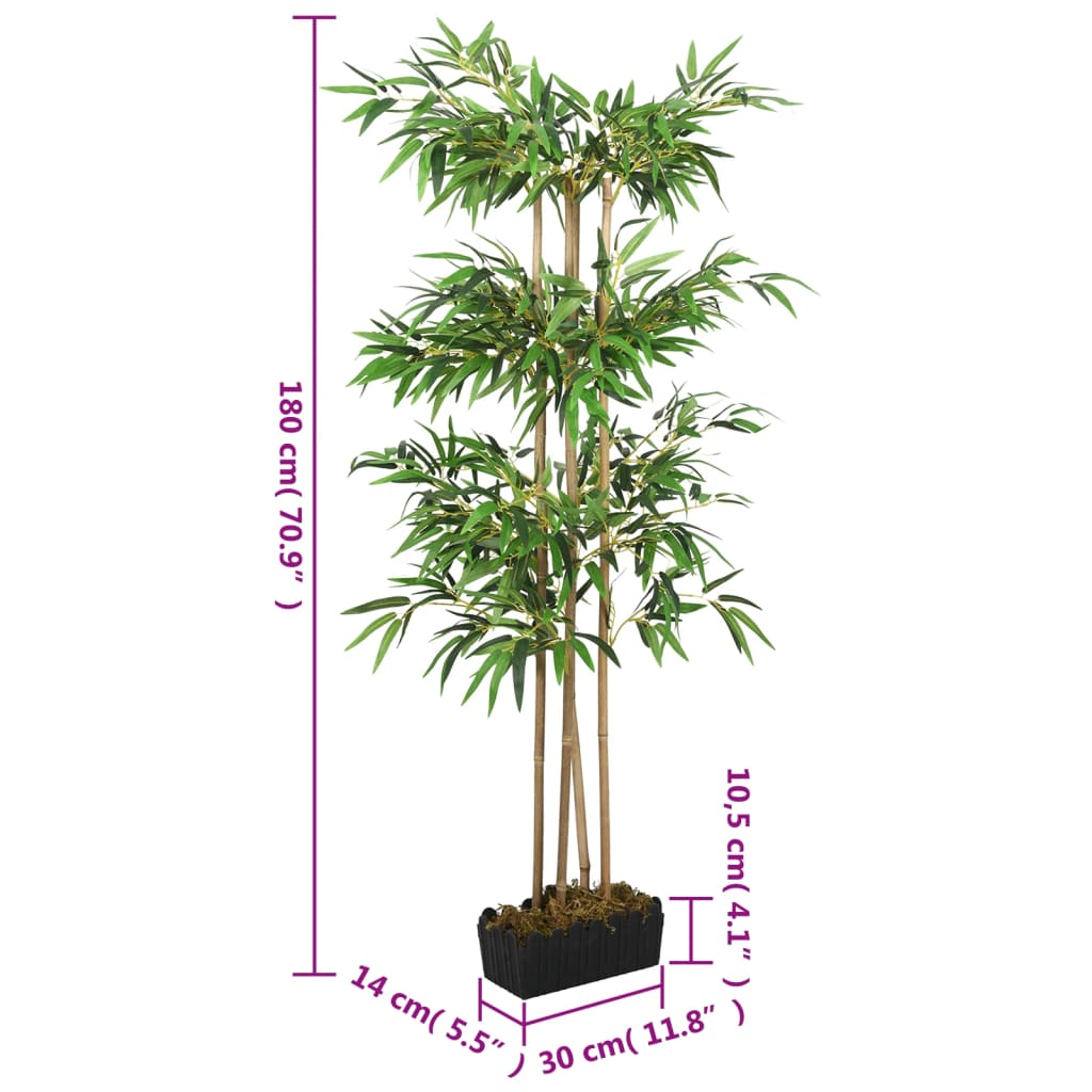 Albero Bambù Artificiale 1216 Foglie 180 cm Verde | homemem39
