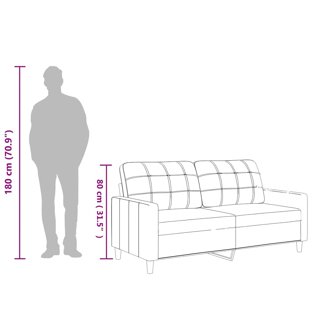 Divano a 2 Posti Crema 140 cm in Similpelle