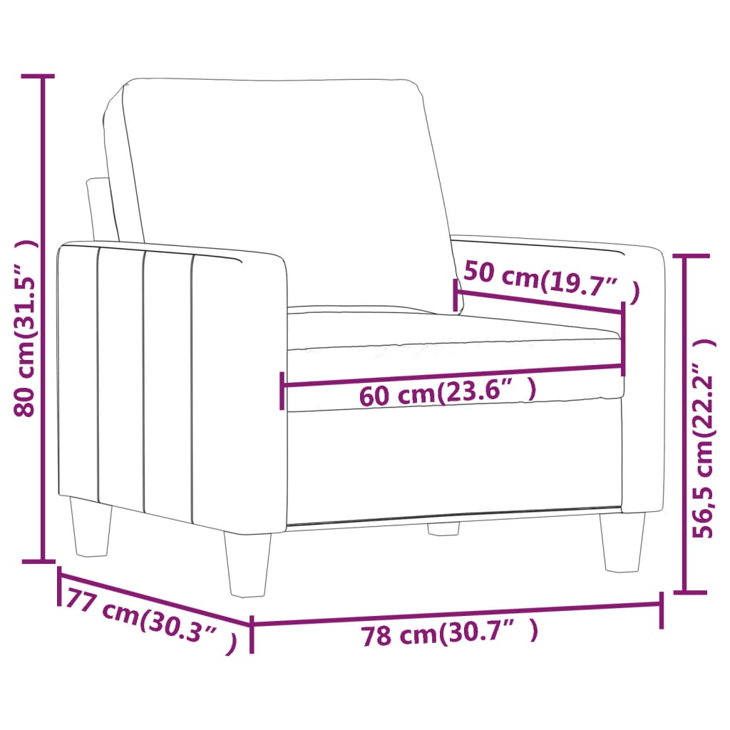 Poltrona Grigia 60 cm in Similpelle | homemem39