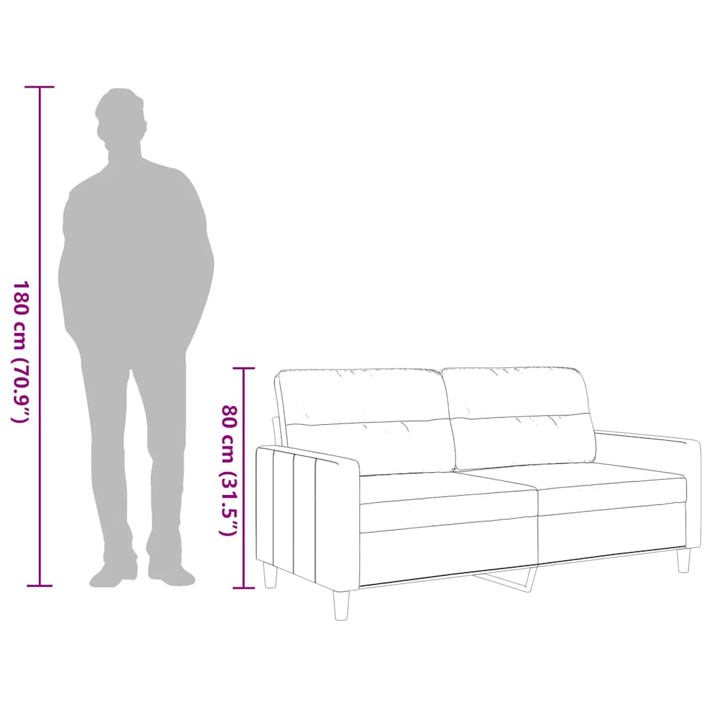 Divano a 2 Posti Grigio Scuro 140 cm in Tessuto - homemem39