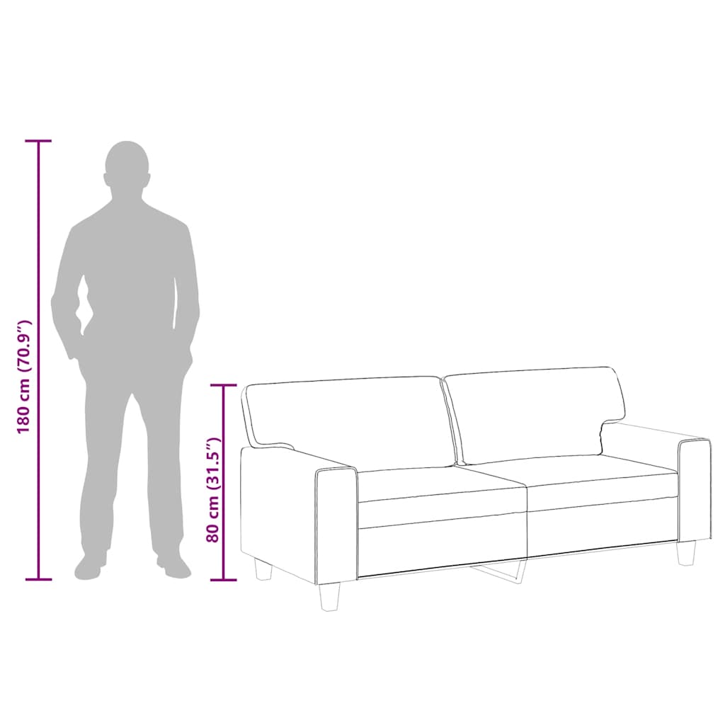 Divano a 2 Posti Grigio 140 cm in Similpelle