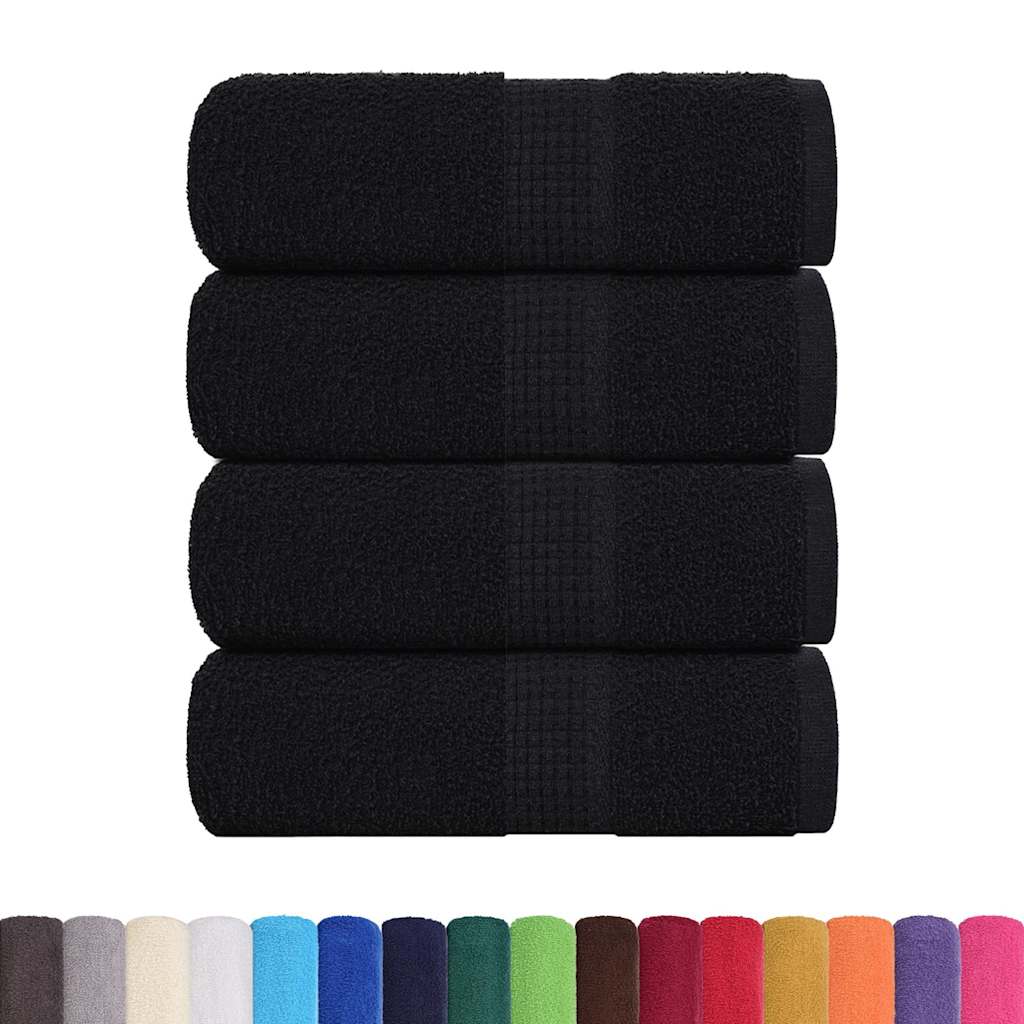 Asciugamani FROGN 4 pz Nero 30x30 cm 360 g/m² | homemem39