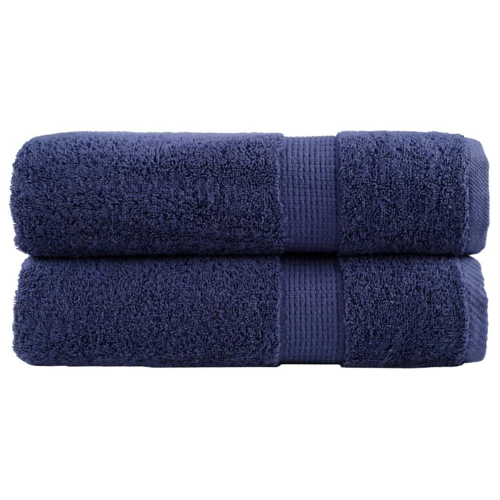Asciugamani da doccia premium SOLUND 2 pz blu navy 70x140 cm
