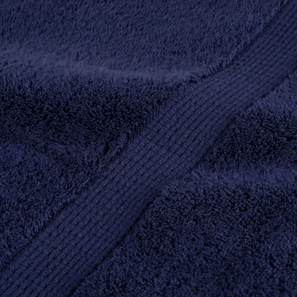 Asciugamani da doccia premium SOLUND 2 pezzi blu navy 70x140 cm 600 g/m² | homemem39