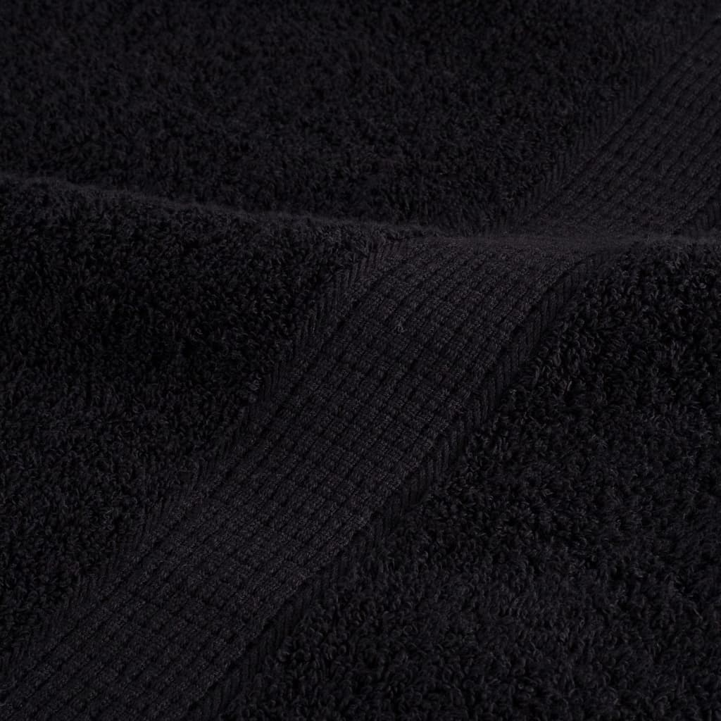 Asciugamani Premium SOLUND 4 pz Neri 50x100 cm 600 g/m² | homemem39