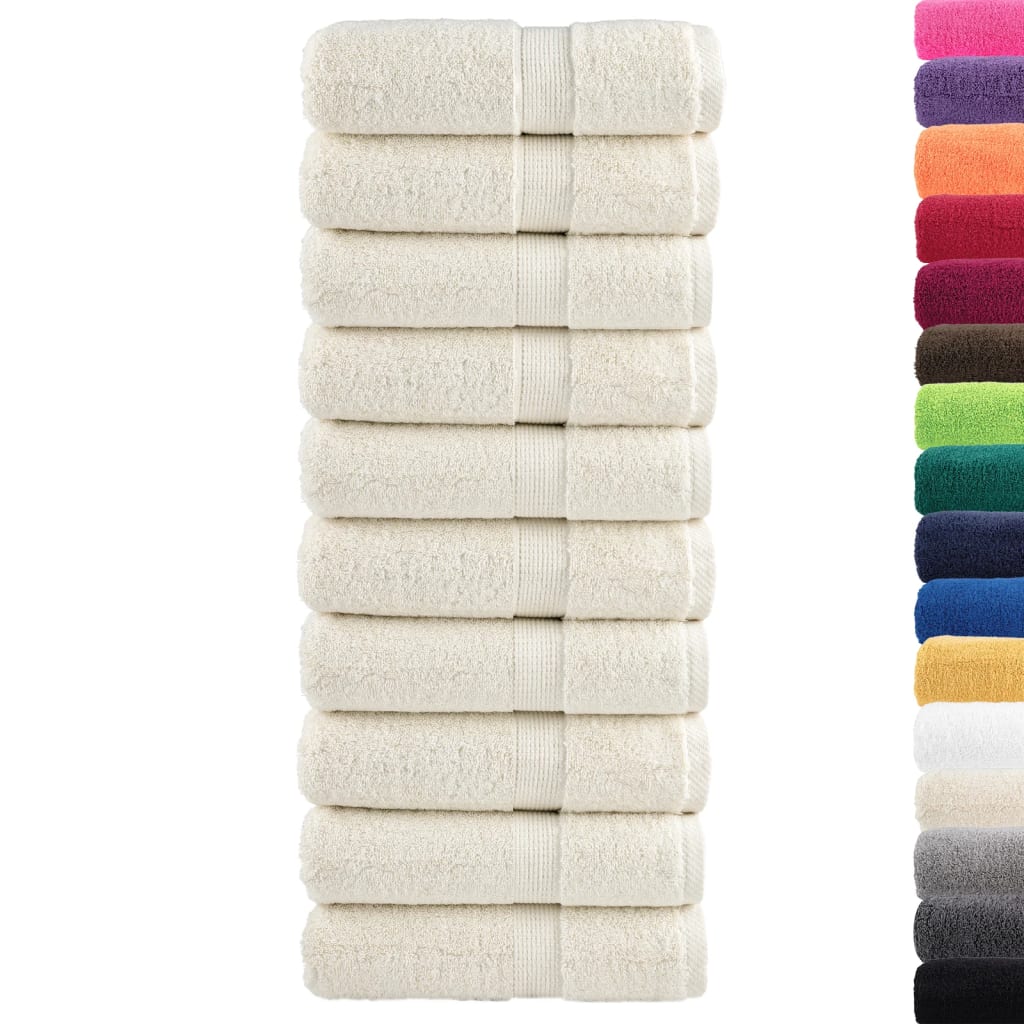 Asciugamani Premium SOLUND 10 pz Crema 30x30 cm 600 g/m² | homemem39