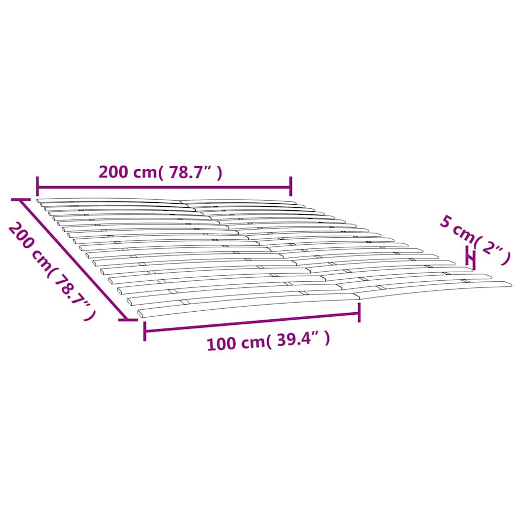 Doghe di ricambio per letto con 34 doghe 2 pz 100x200 cm | homemem39