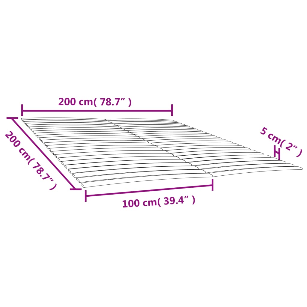 Doghe di ricambio per letto con 48 doghe 2 pz 100x200 cm | homemem39