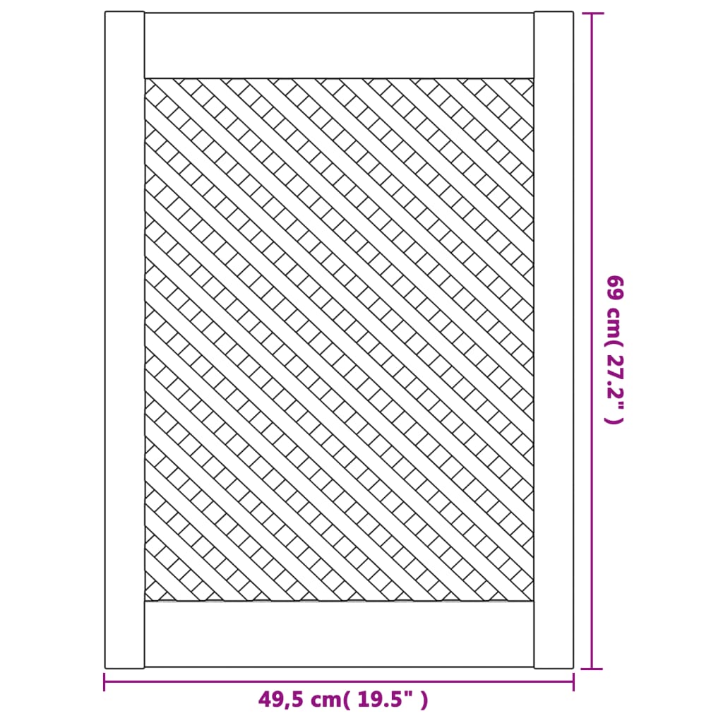 Ante con Design a Reticolo 2 pz 49,5x69 cm in Legno di Pino | homemem39