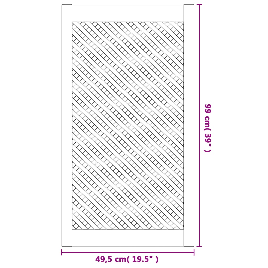 Ante con Design a Reticolo 2 pz 49,5x99 cm in Legno di Pino | homemem39