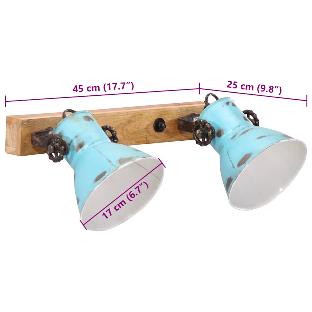 Lampada a Parete 25 W Blu Anticato 45x25 cm E27 | homemem39