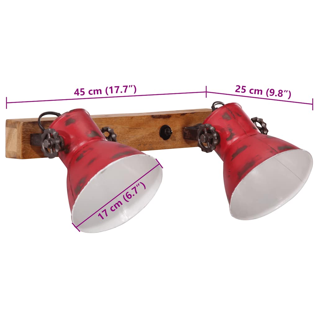 Lampada a Parete 25 W Rosso Anticato 45x25 cm E27 | homemem39