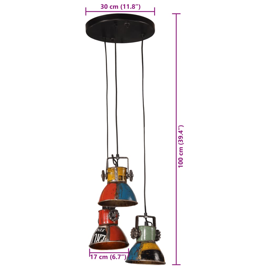 Lampada Pensile 25 W Multicolore 30x30x100 cm E27 | homemem39