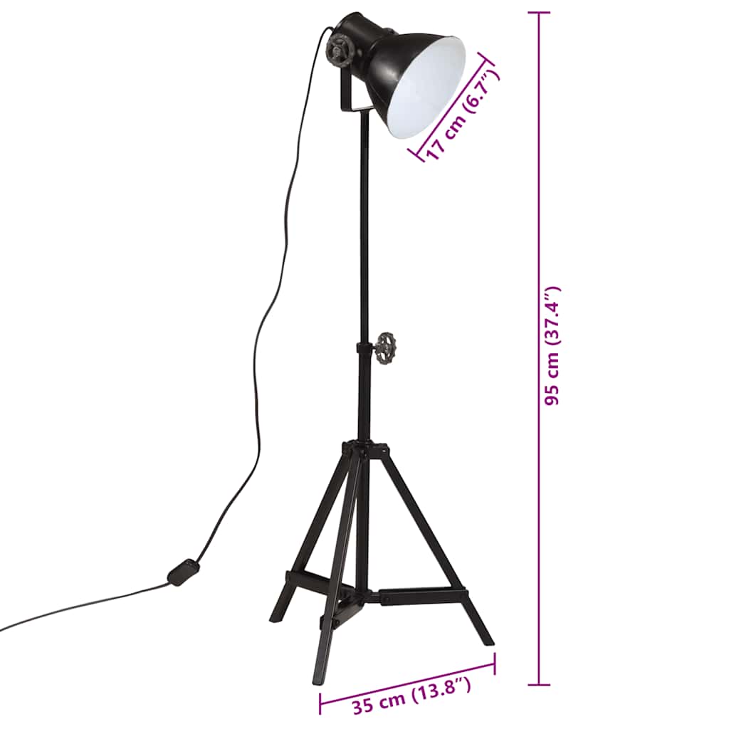 Lampada da Terra 25 W Nera 35x35x65/95 cm E27 | homemem39