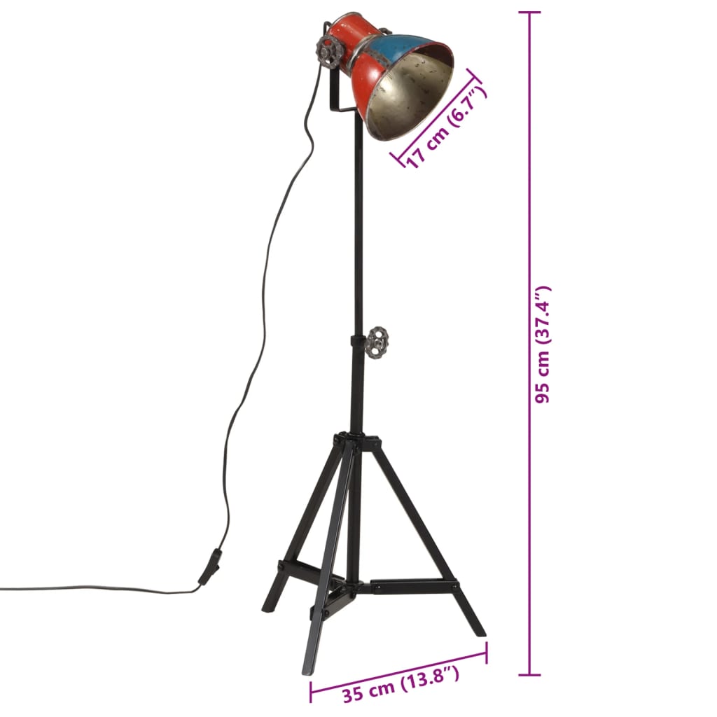 Lampada da Terra 25 W Multicolore 35x35x65/96 cm E27 | homemem39