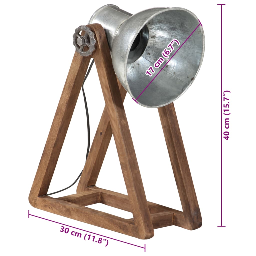 Lampada da Scrivania 25 W Argento Vintage 30x17x40 cm E27 | homemem39