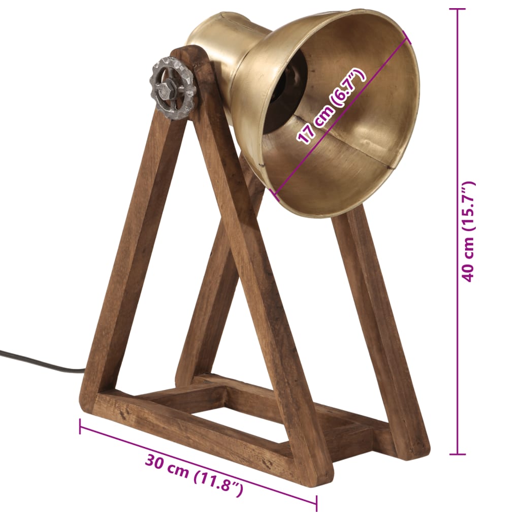 Lampada da Scrivania 25 W Ottone Anticato 30x17x40 cm E27 | homemem39