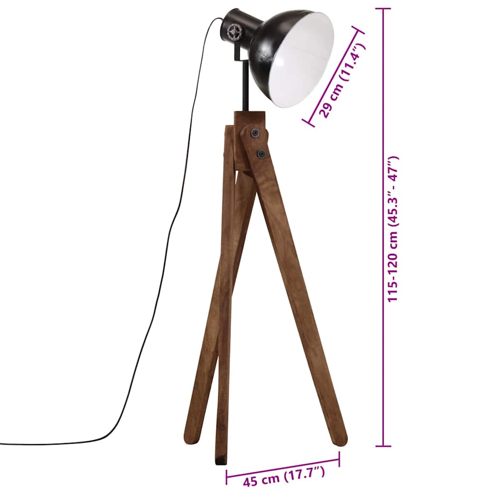 Lampada da Terra 25 W Nera 45x45x120 cm E27 | homemem39