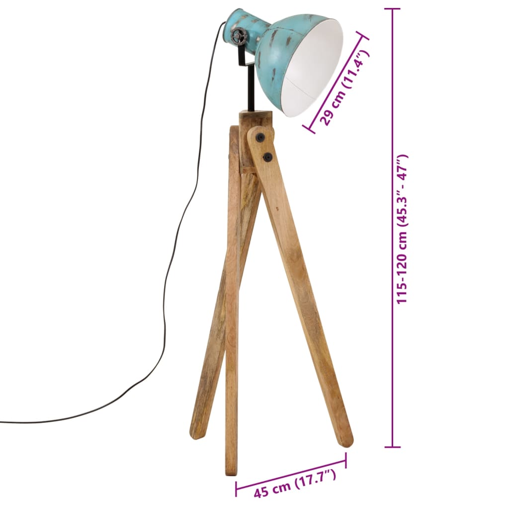 Lampada da Terra 25 W Blu Anticato 45x45x120 cm E27 | homemem39