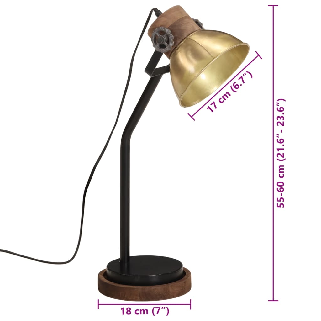 Lampada a Scrivania 25 W Ottone Anticato 18x18x60 cm E27 | homemem39