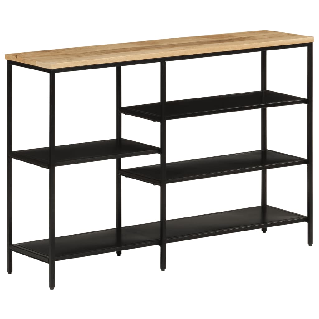 Tavolo Consolle 110x30x75cm Legno Massello Mango Grezzo e Ferro | homemem39