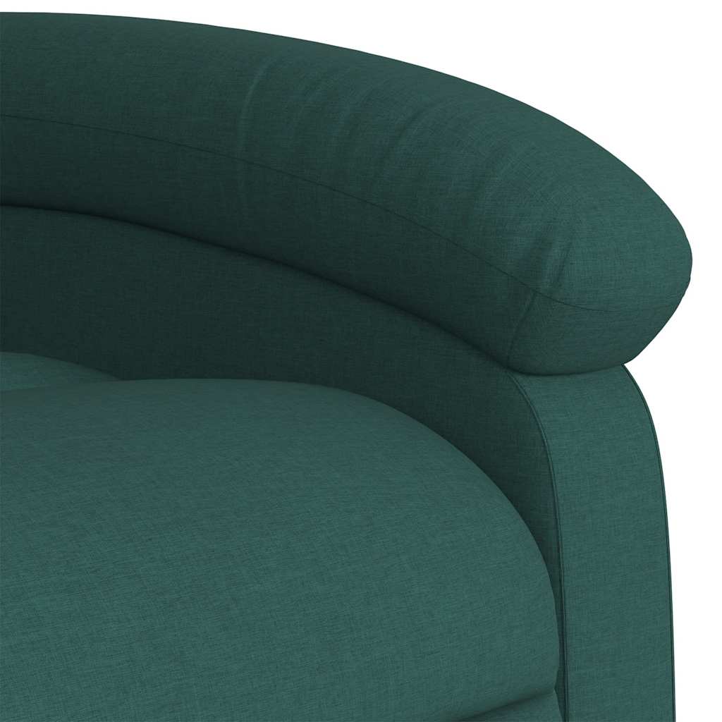 Poltrona Alzapersona Massaggiante Verde Scuro in Tessuto | homemem39