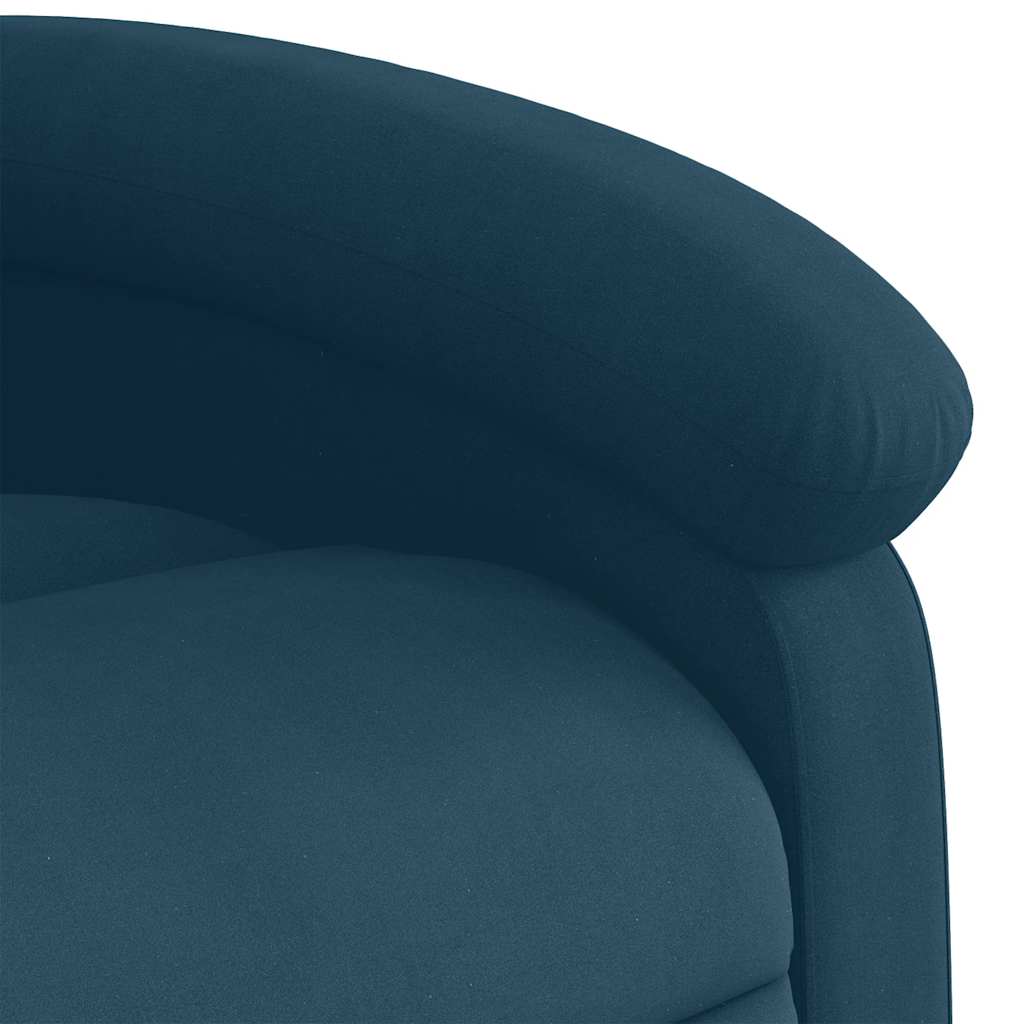 Poltrona Reclinabile Elettrica Blu in Velluto