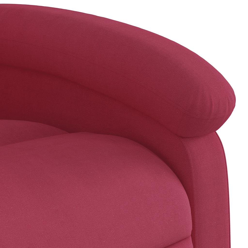 Poltrona Massaggiante Reclinabile Elettrica Rosso Vino Velluto | homemem39