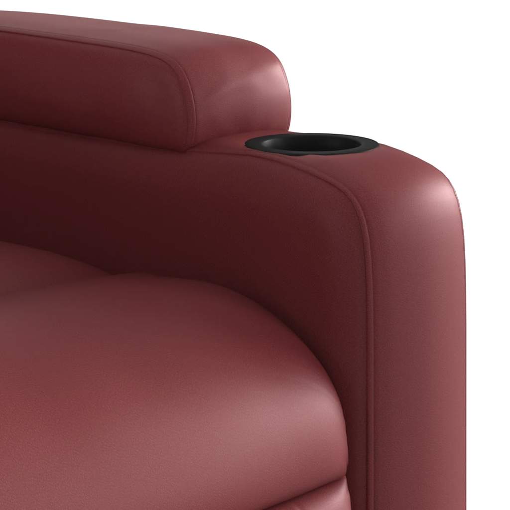Poltrona Reclinabile Elettrica Rosso Vino in Similpelle | homemem39