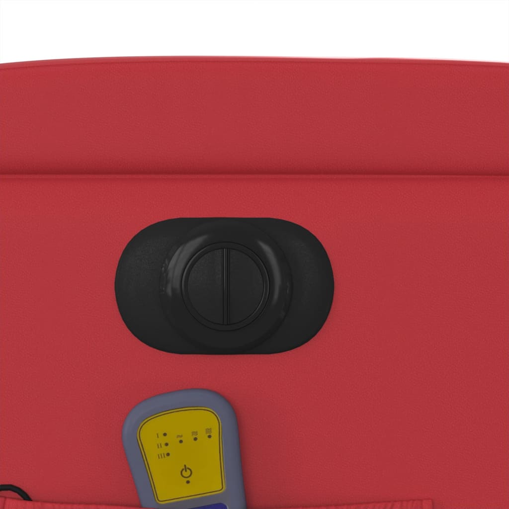 Poltrona Massaggio Elettrica Reclinabile Rosso Similpelle - homemem39