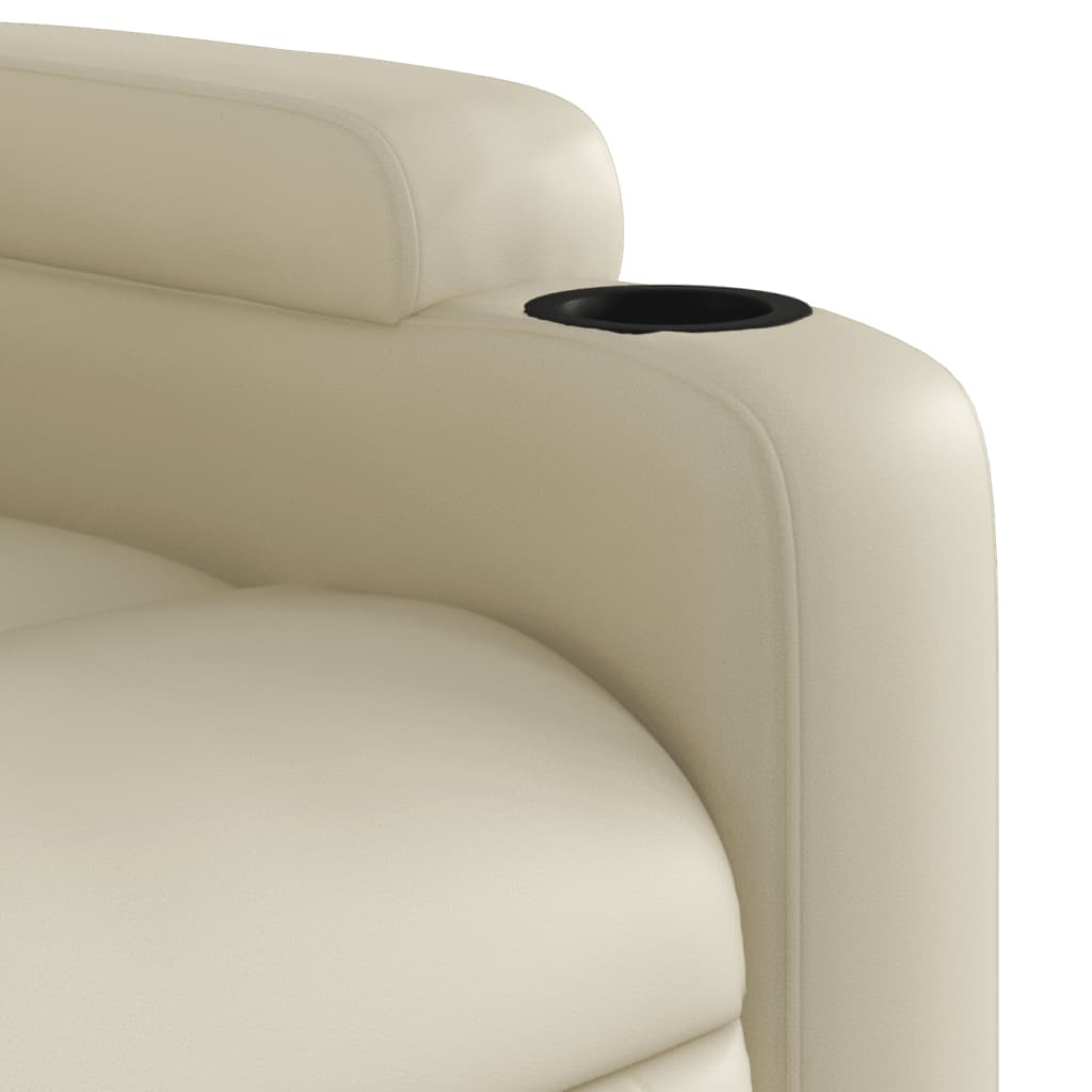 Poltrona Alzapersona Reclinabile Crema in Similpelle | homemem39