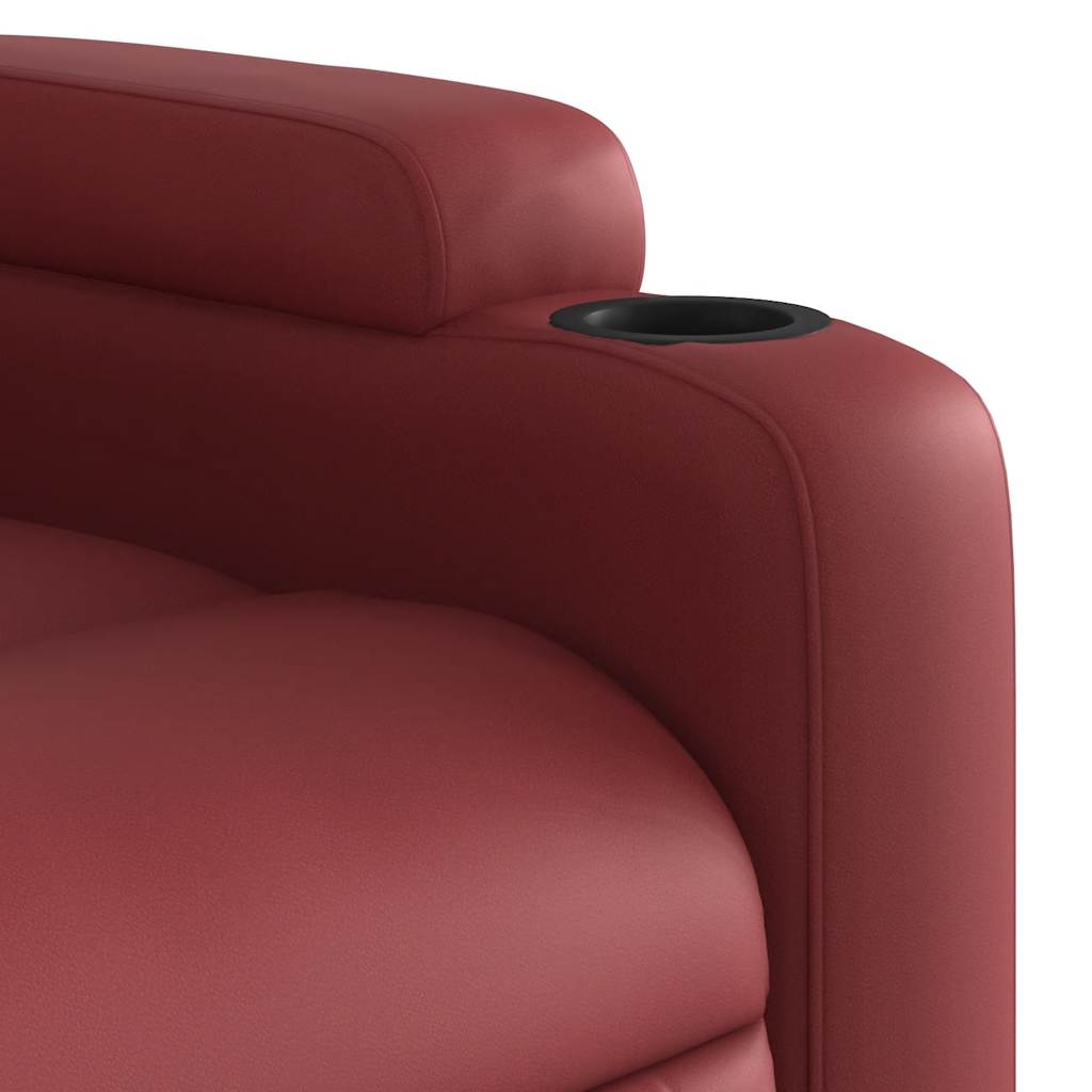Poltrona Reclinabile Elettrica Rosso Vino in Similpelle | homemem39