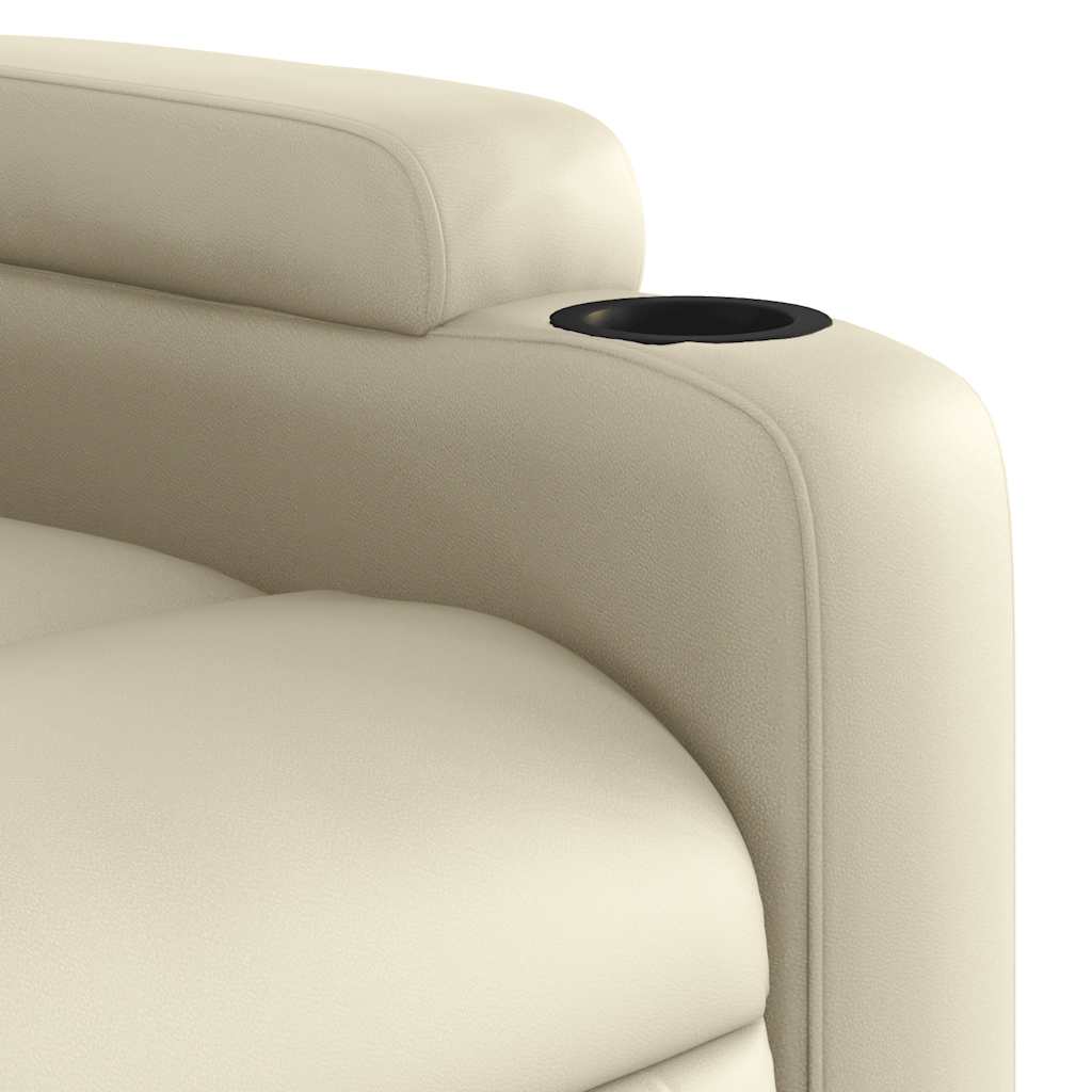 Poltrona Massaggiante Elettrica Reclinabile Crema Similpelle | homemem39