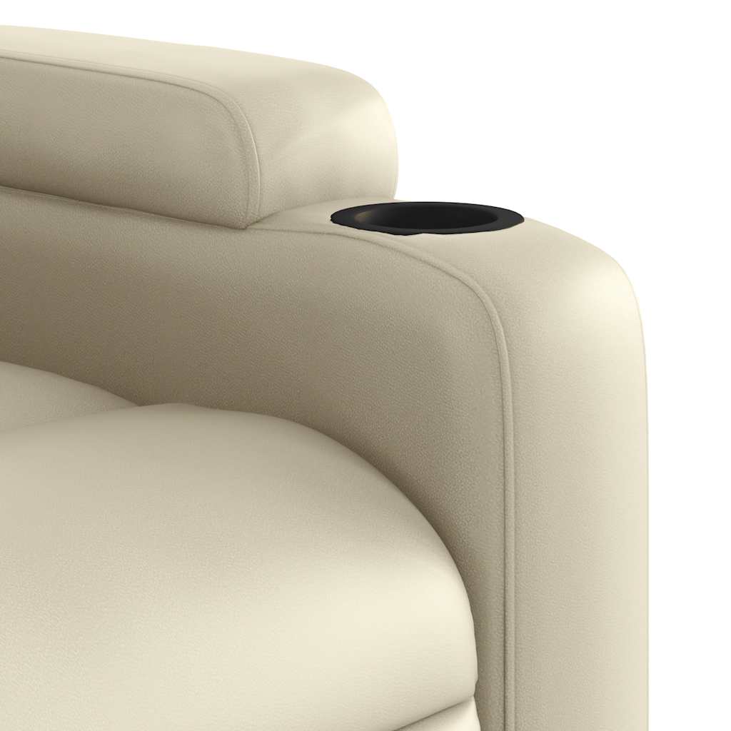 Poltrona Reclinabile Elettrica Crema in Similpelle | homemem39