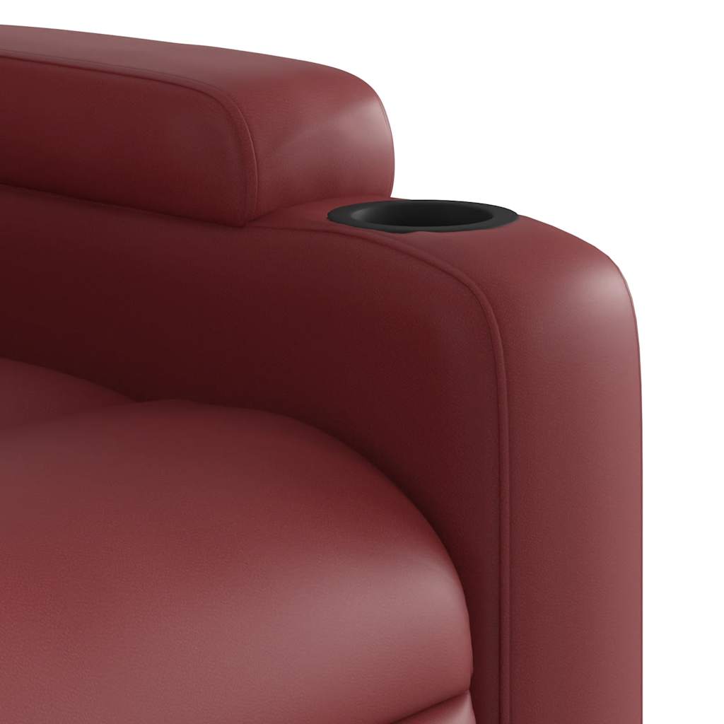 Poltrona Reclinabile Elettrica Rosso Vino in Similpelle | homemem39
