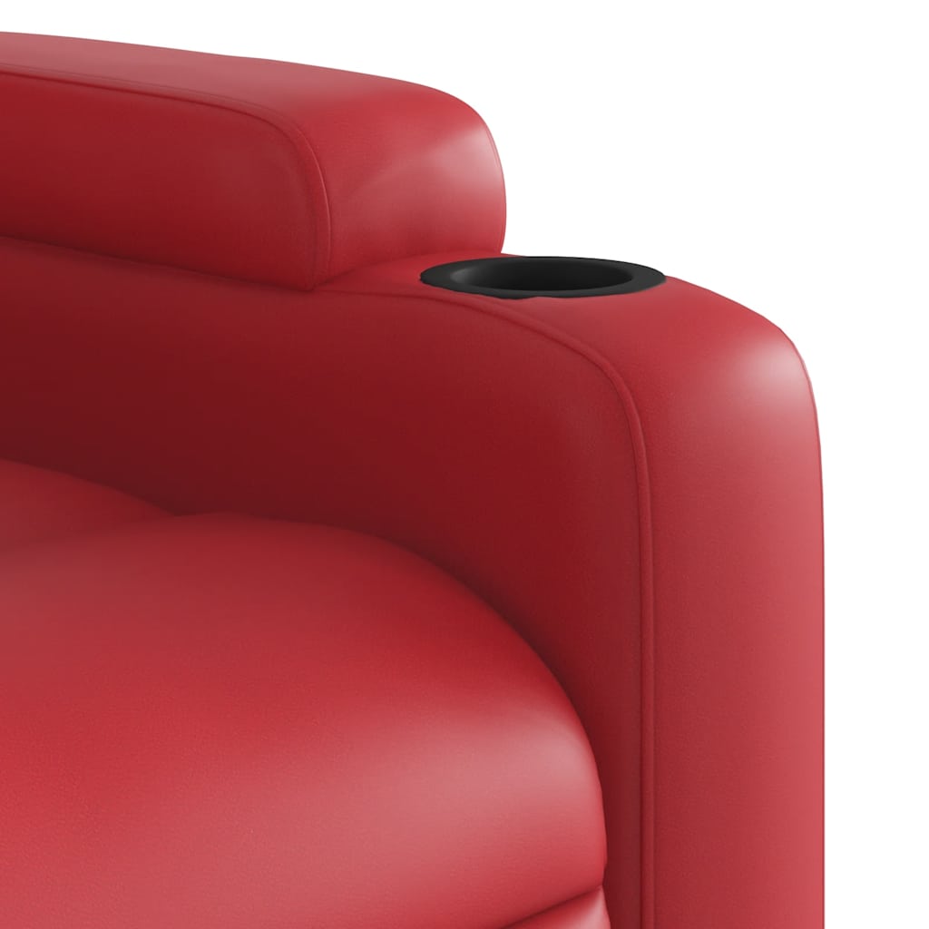 Poltrona Alzapersona Reclinabile Massaggio Rosso in Similpelle | homemem39