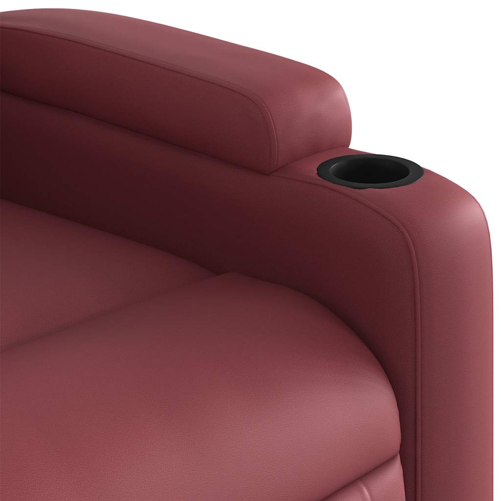Poltrona Reclinabile Elettrica Rosso Vino in Similpelle | homemem39