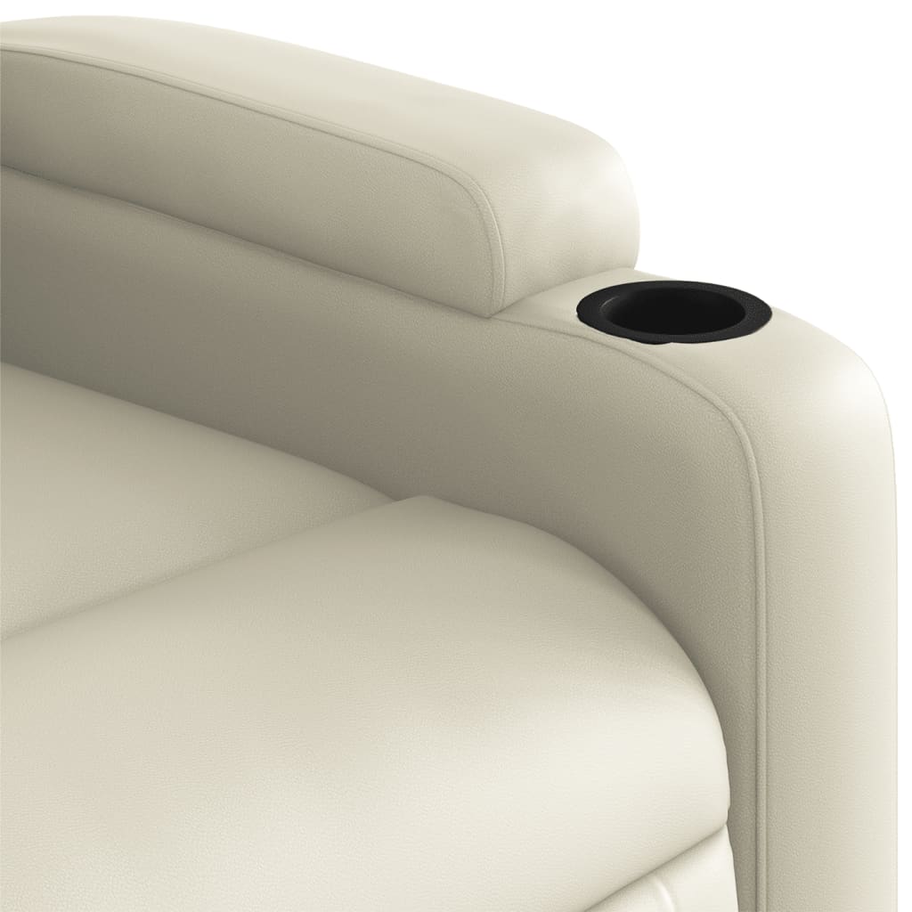Poltrona Alzapersona Reclinabile Crema in Similpelle | homemem39